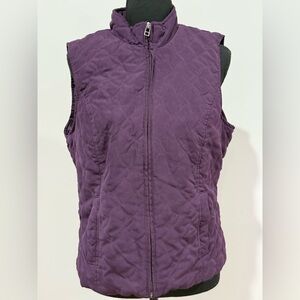Christopher & Banks PM Women's Purple Quilted Vest w Pockets 040
